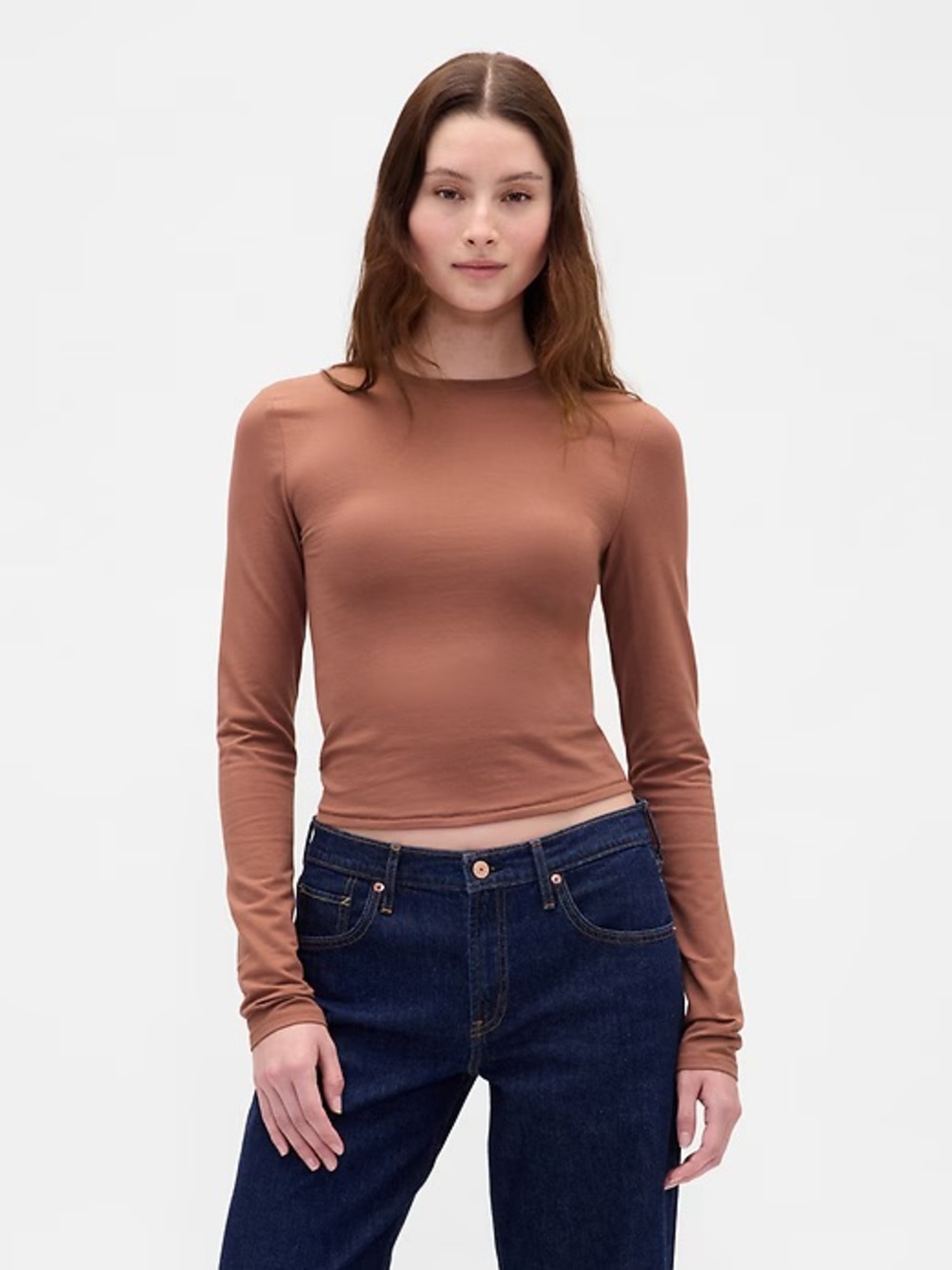 TALL GAP Close-Knit Jersey T-shirt Mauvy Brown size M Tall